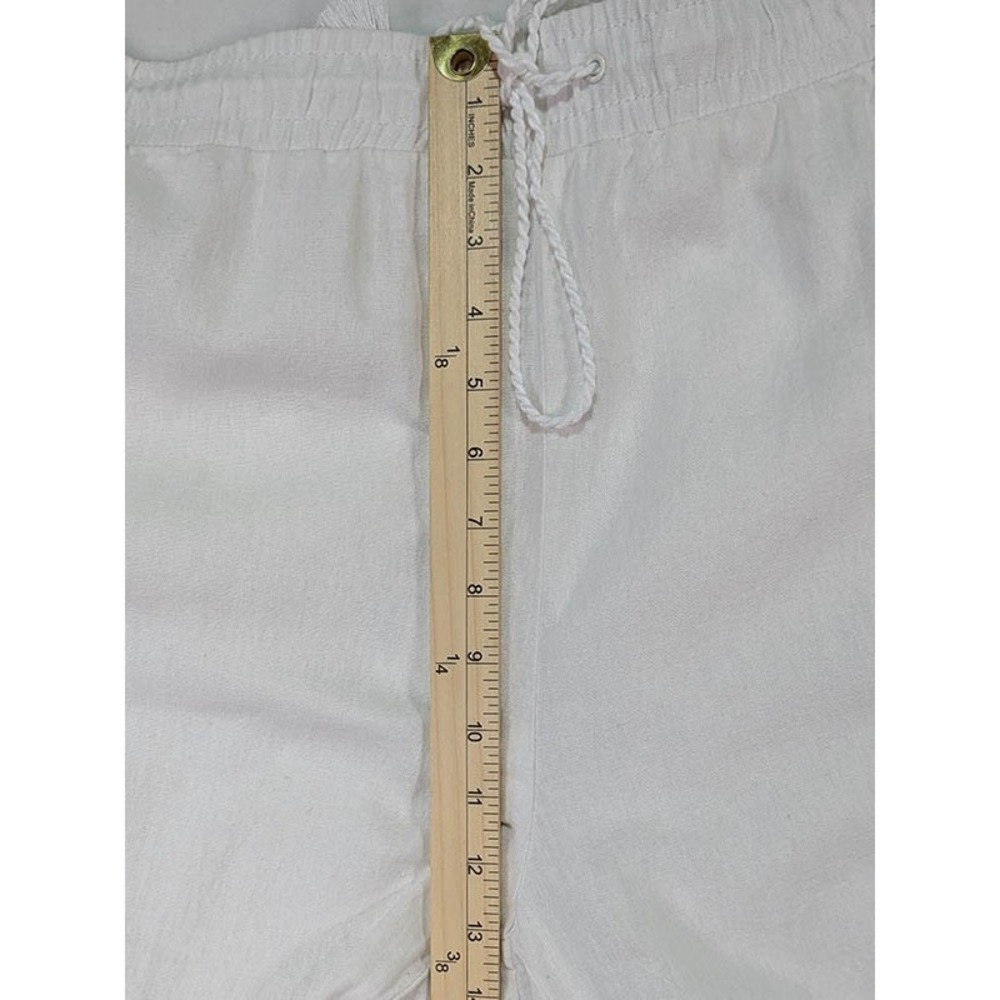 Westbound Woman Linen Capris Womens 2X White Coastal Grandma Resort Wide Leg - Picture 6 of 12
